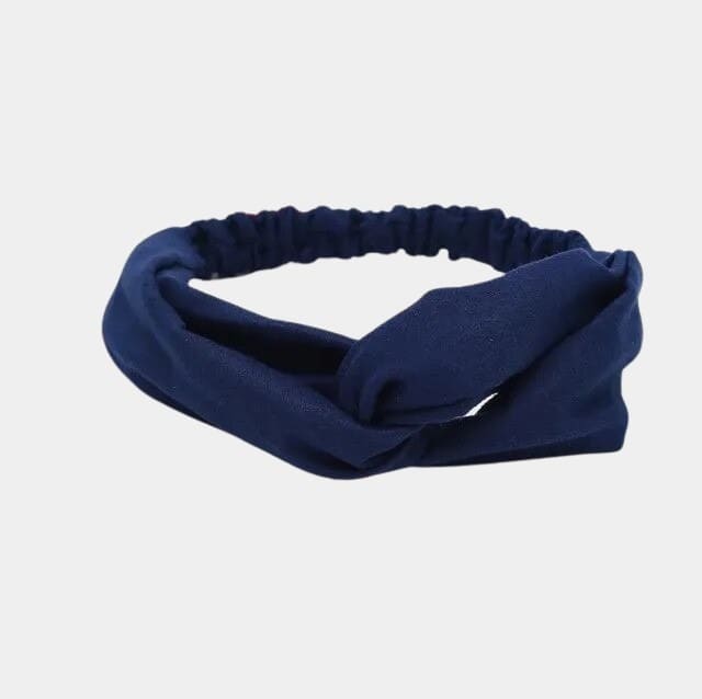 Bandeau bleu marine uni avec nœud