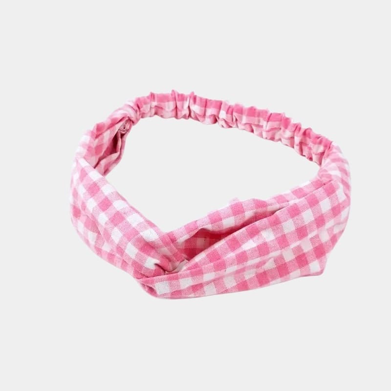 Bandeau à carreaux rose