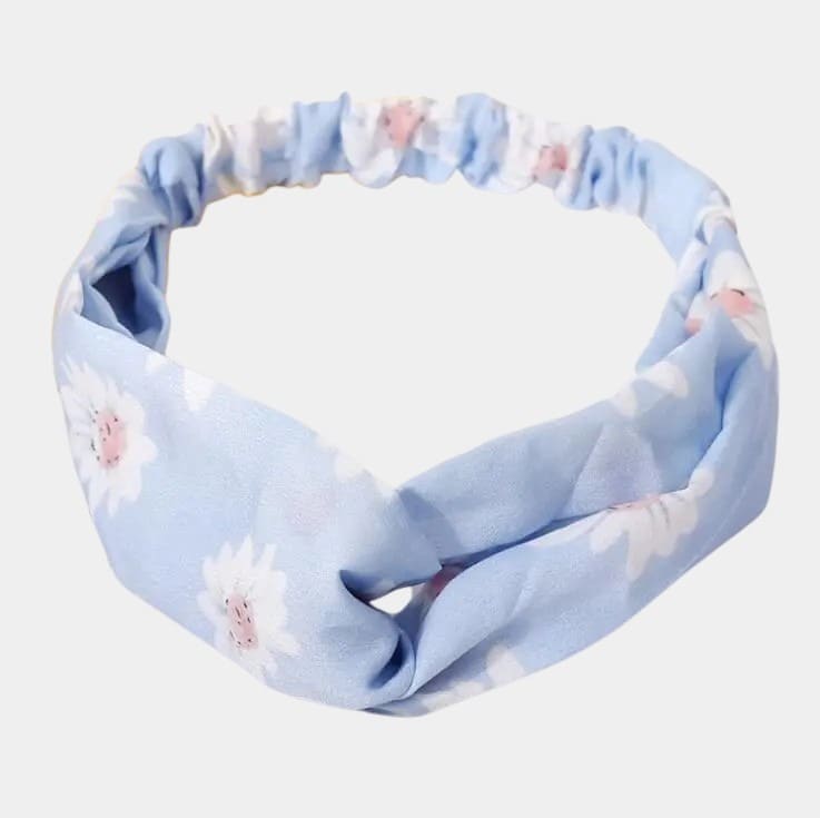 Bandeau floral bleu clair