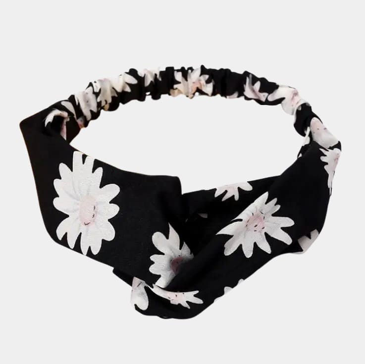 Bandeau floral noir