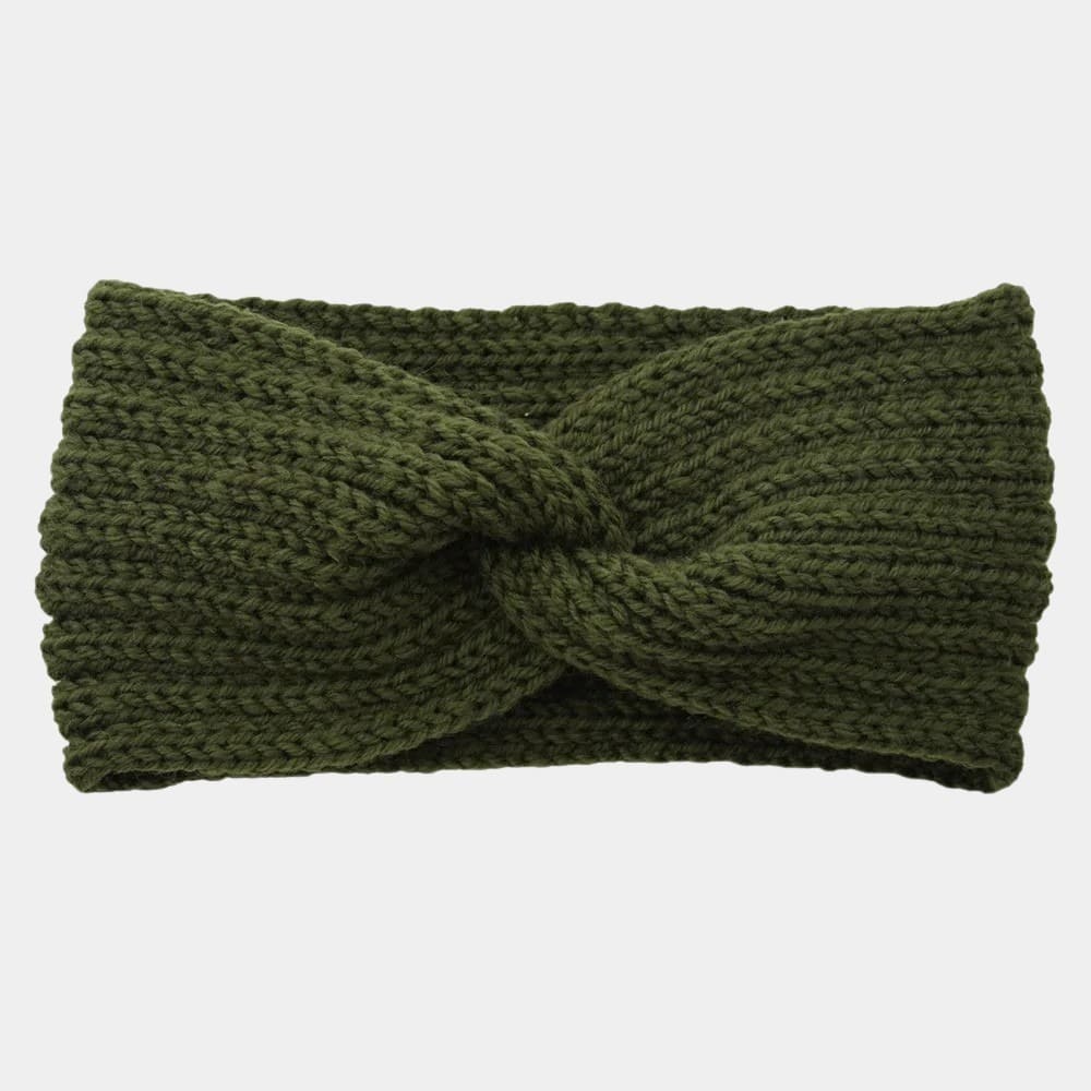 Bandeau en laine vert militaire uni