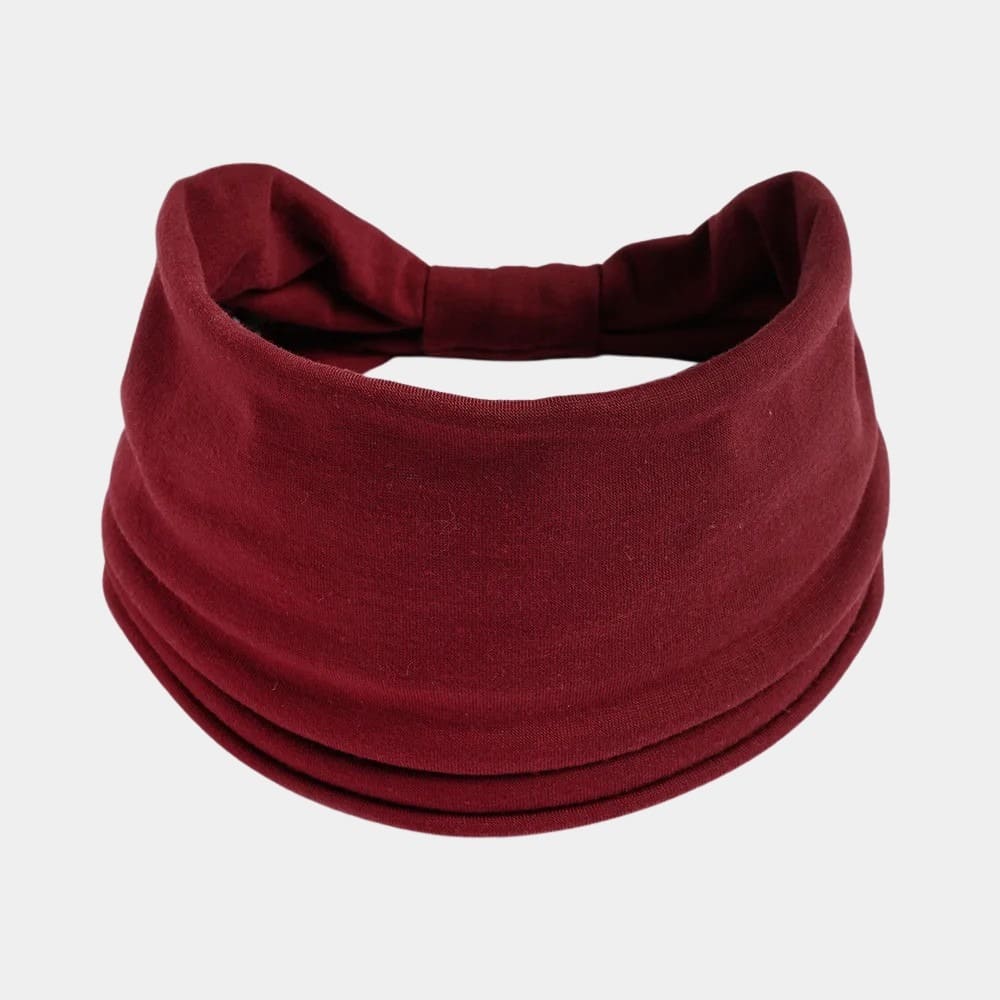 Bandeau rouge vin large uni