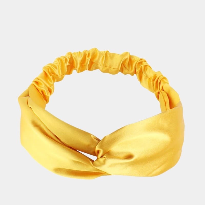 Bandeau en satin jaune