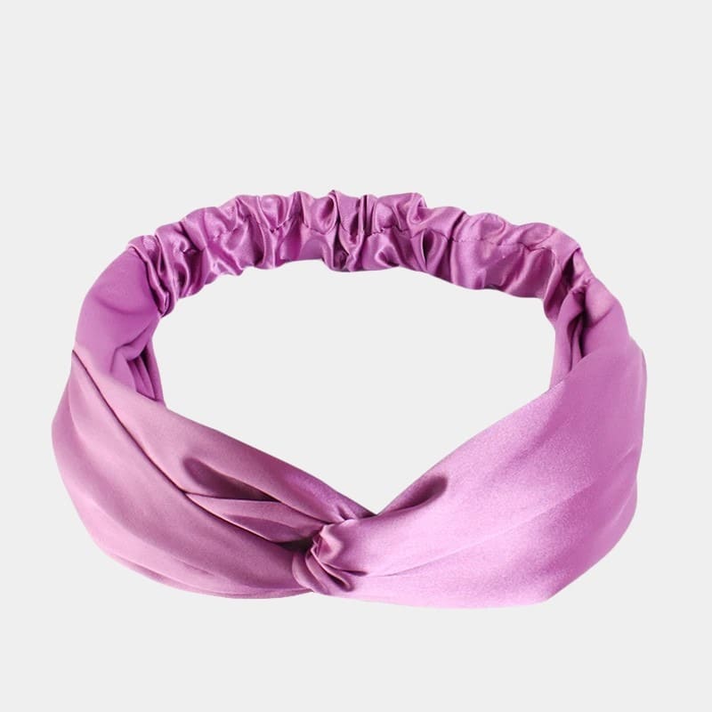 Bandeau en satin magenta pâle