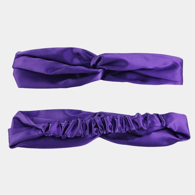 Bandeau en satin violet profond