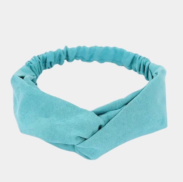 Bandeau turquoise uni avec nœud