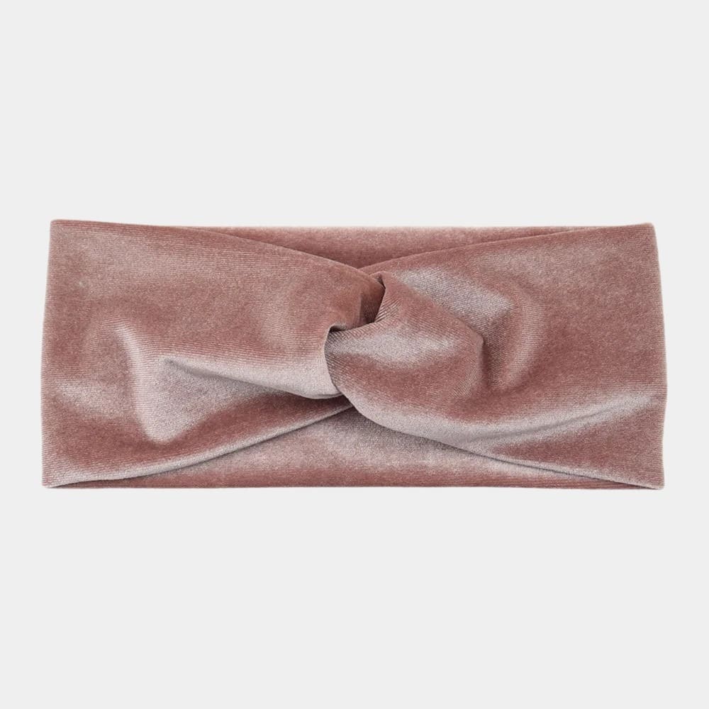 Bandeau en velours rose clair