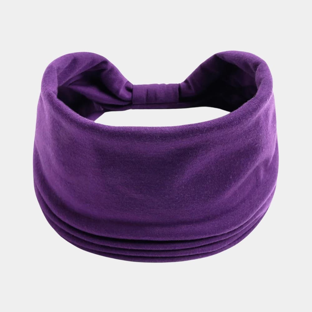 Bandeau violet foncé large uni