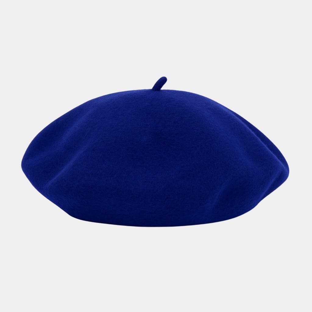 Béret bonnet bleu foncé en feutre de laine