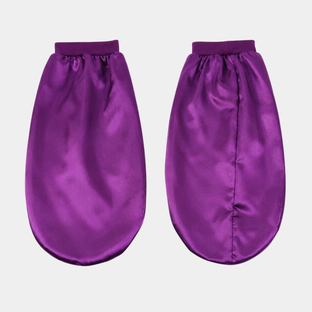 Bonnet de nuit en satin long violet foncé