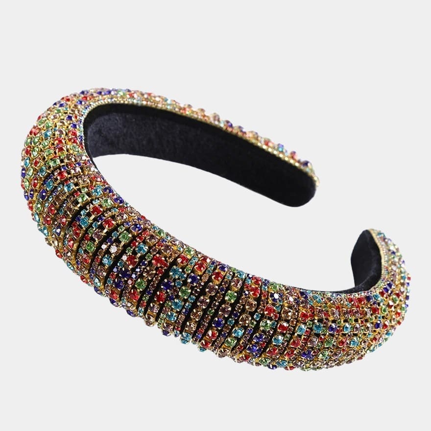 Serre-tête multicolore strass