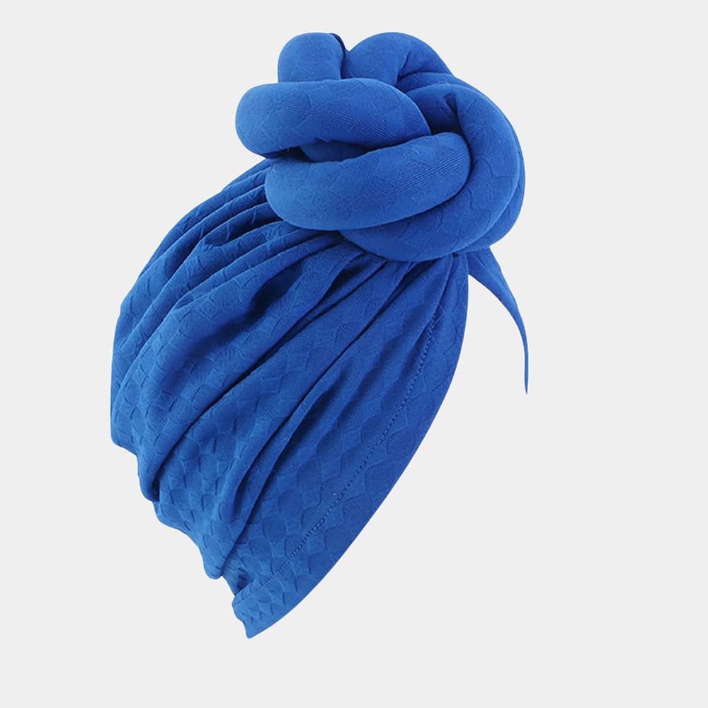 Turban africain bleu avec gros nœud