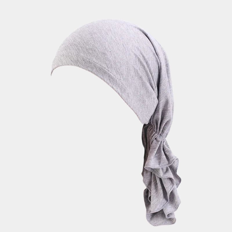 Turban foulard gris