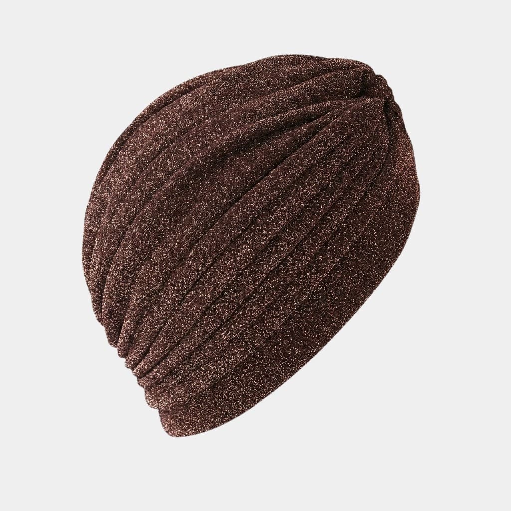 Turban marron foncé avec paillettes