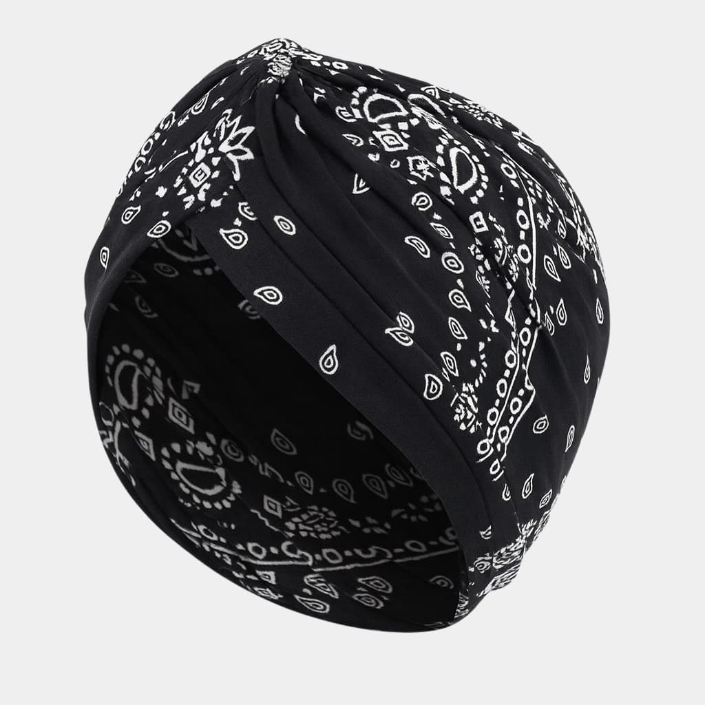 Turban motif bandana noir