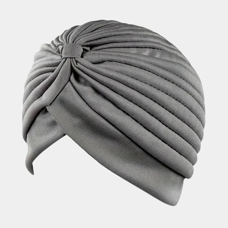 Turban plissé gris