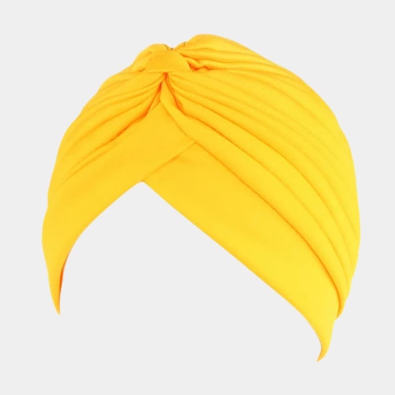 Turban plissé jaune