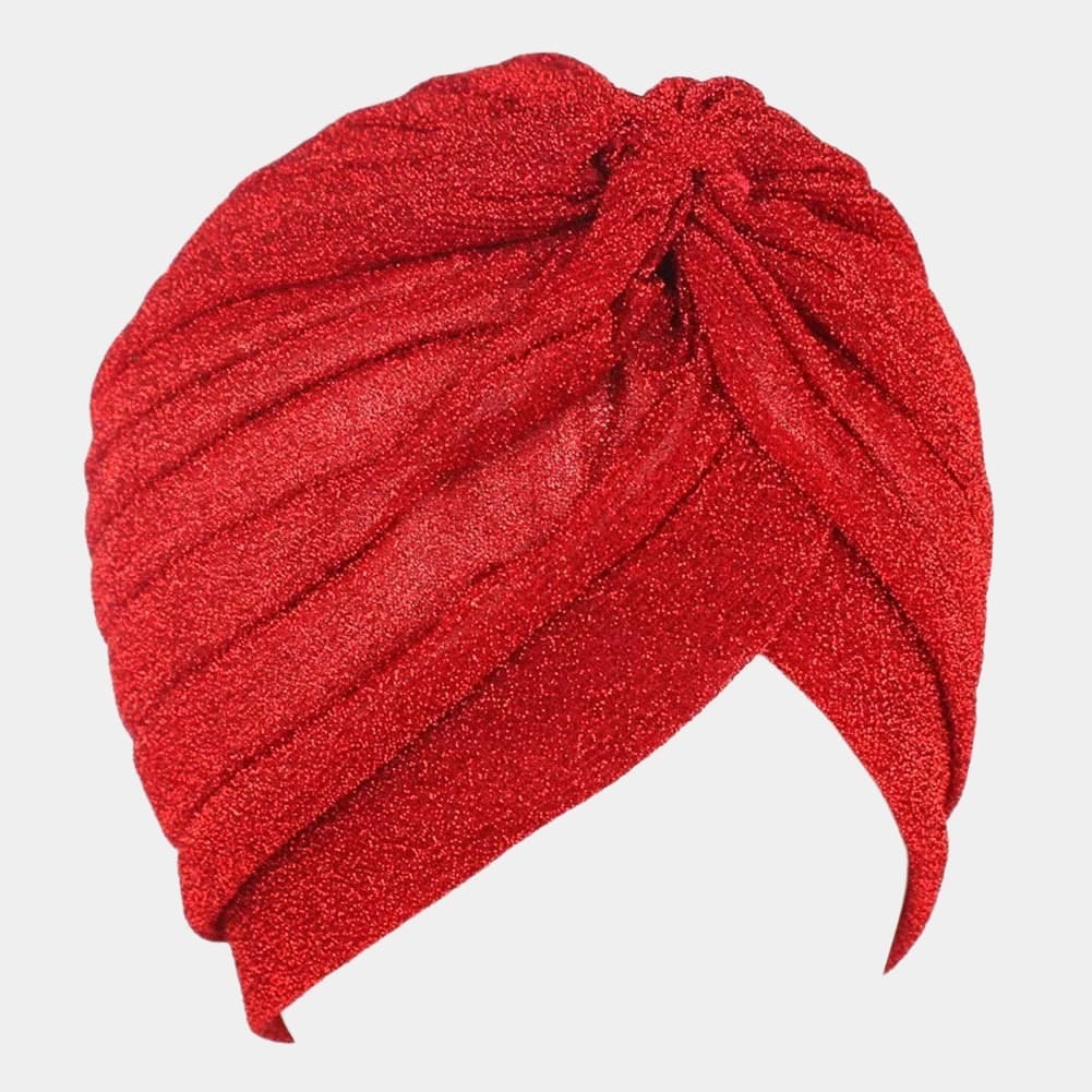 Turban rouge avec paillettes