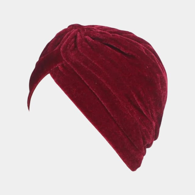 Turban rouge en velours