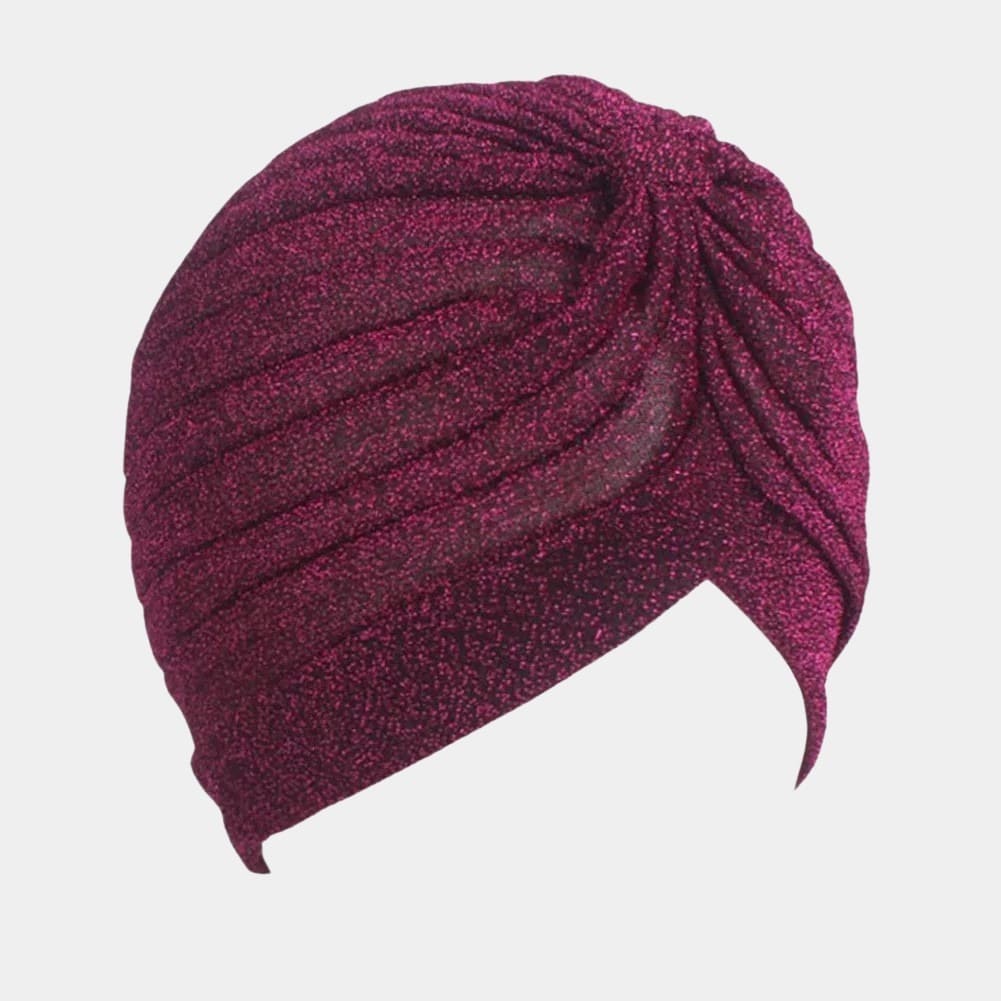 Turban violet foncé avec paillettes